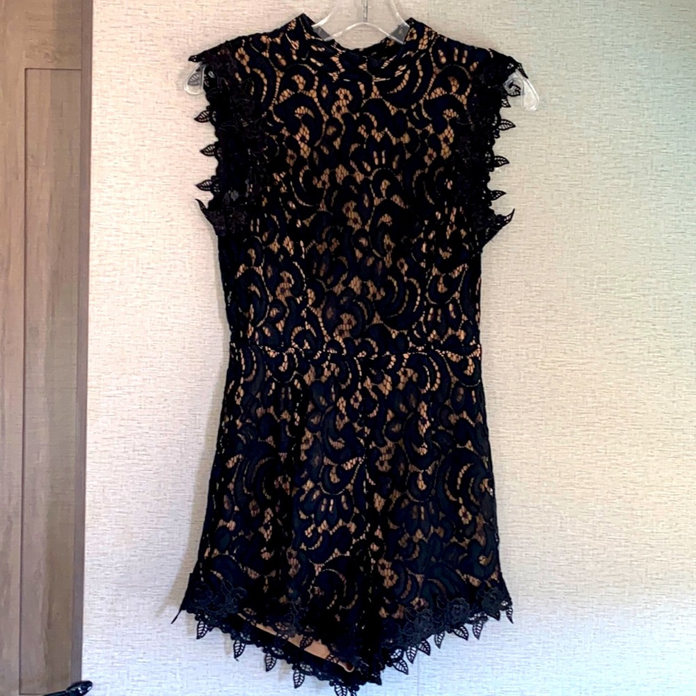 Beautiful Small Black Lacey Crocheted Romper